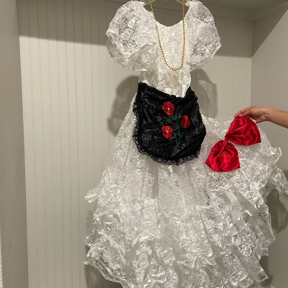 COPY - White custom folklorico dress.